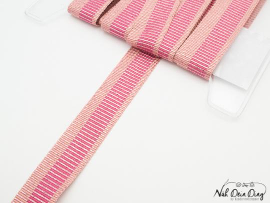 Ripsband rosa/pink mit Glitzer 